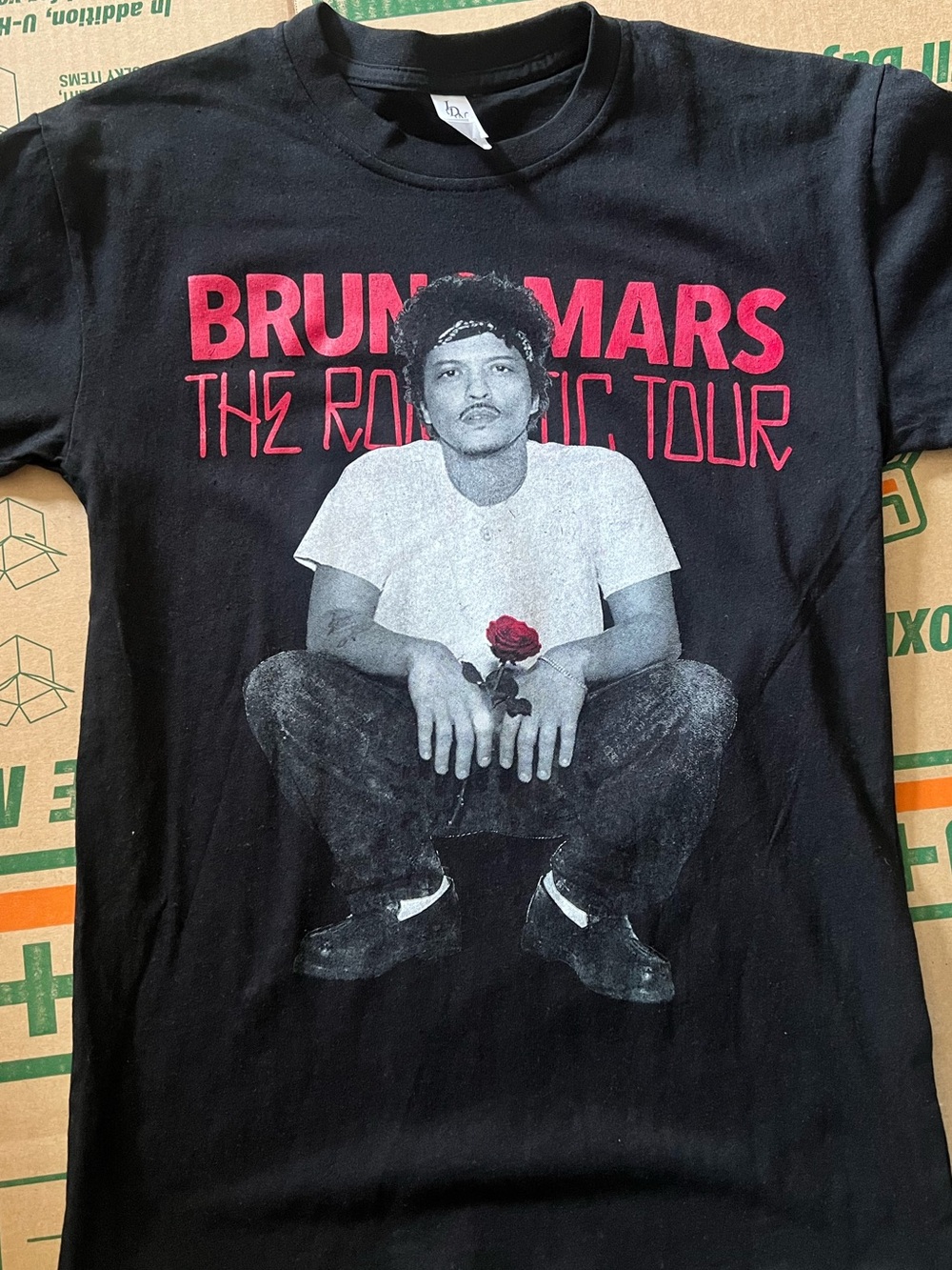 Bruno Mars The Romantic Tour Graphic Tee - Black & Red